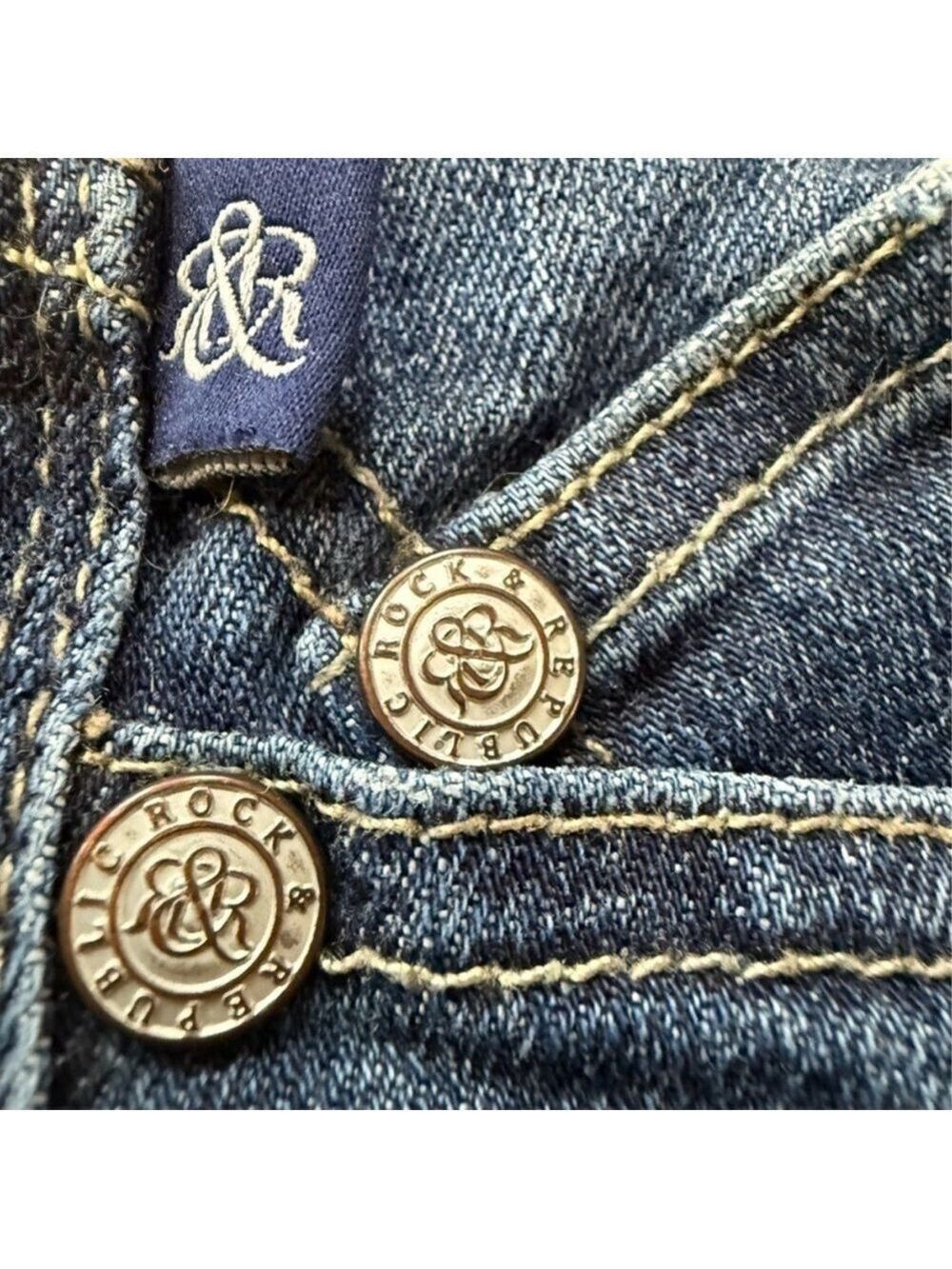 🎸🔥 ROCK & REPUBLIC Berlin Skinny Jeans | Low Rise | Size 0 - Picture 8 of 14
